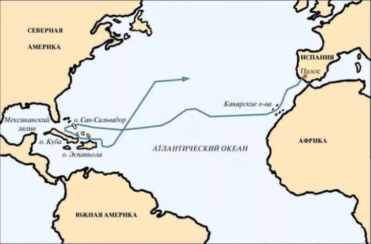 Первая экспедиция колумба карта