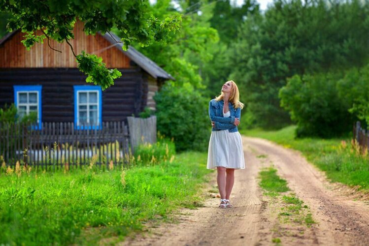 С сестрой в деревне