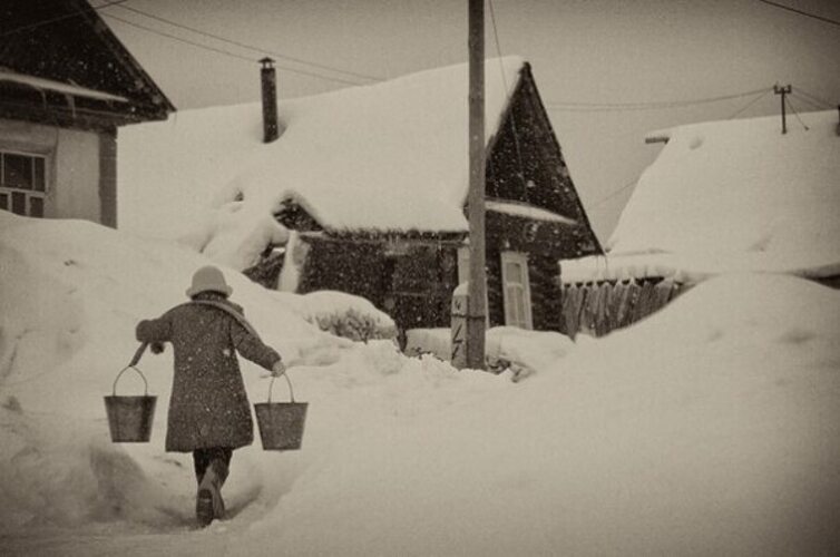 Зима в деревнях ссср фото